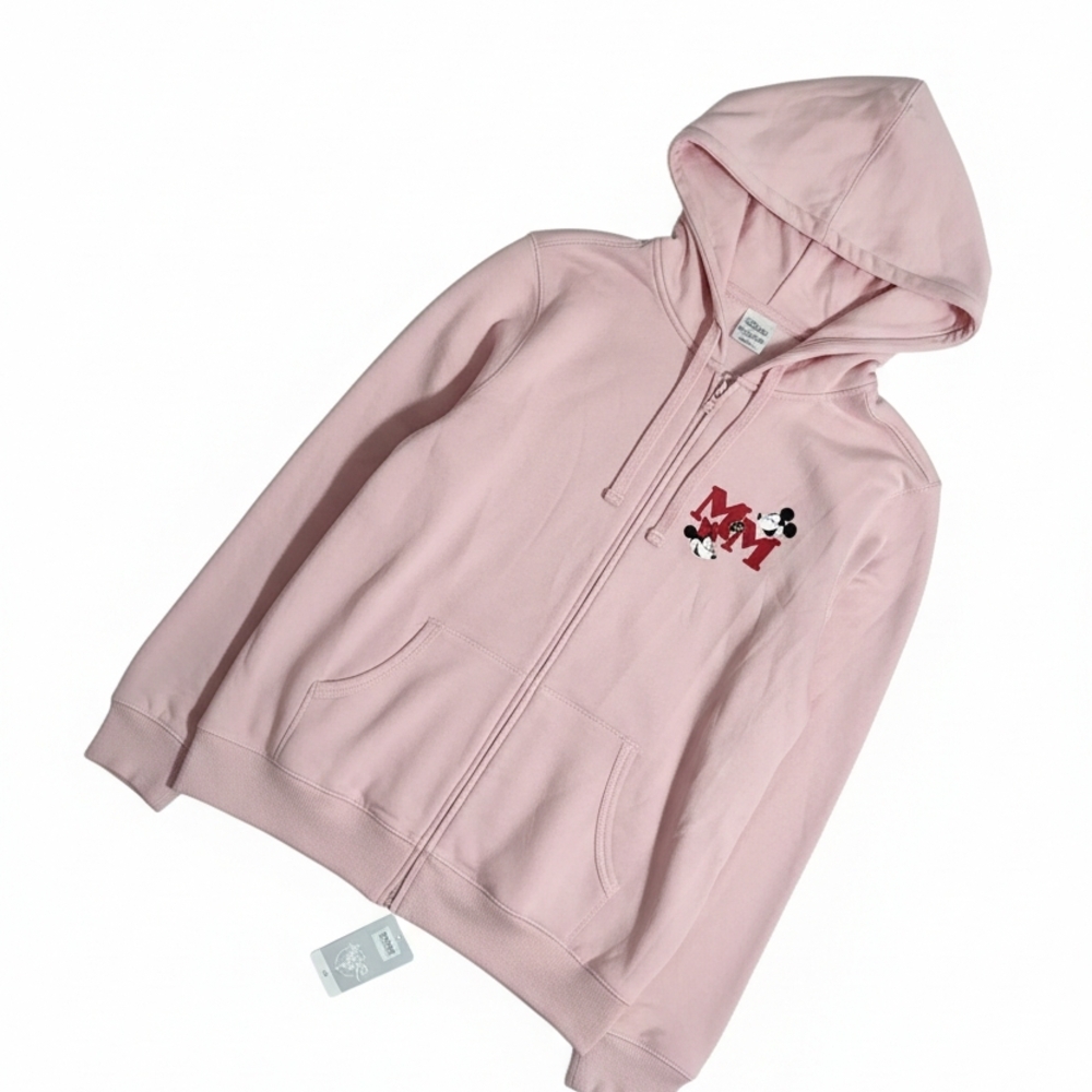Disney Pink Zip-Up Hoodie with Mickey Graphic